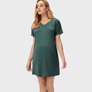Maternity Solid Cuffed Tee Dress
